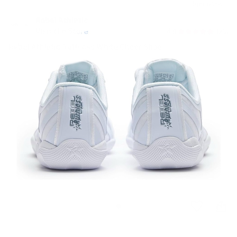 Rebel Athletic Ruthless White Cheer Shoe 👟 Sz 1 Big Kid👧🏻 - Picture 5 of 7